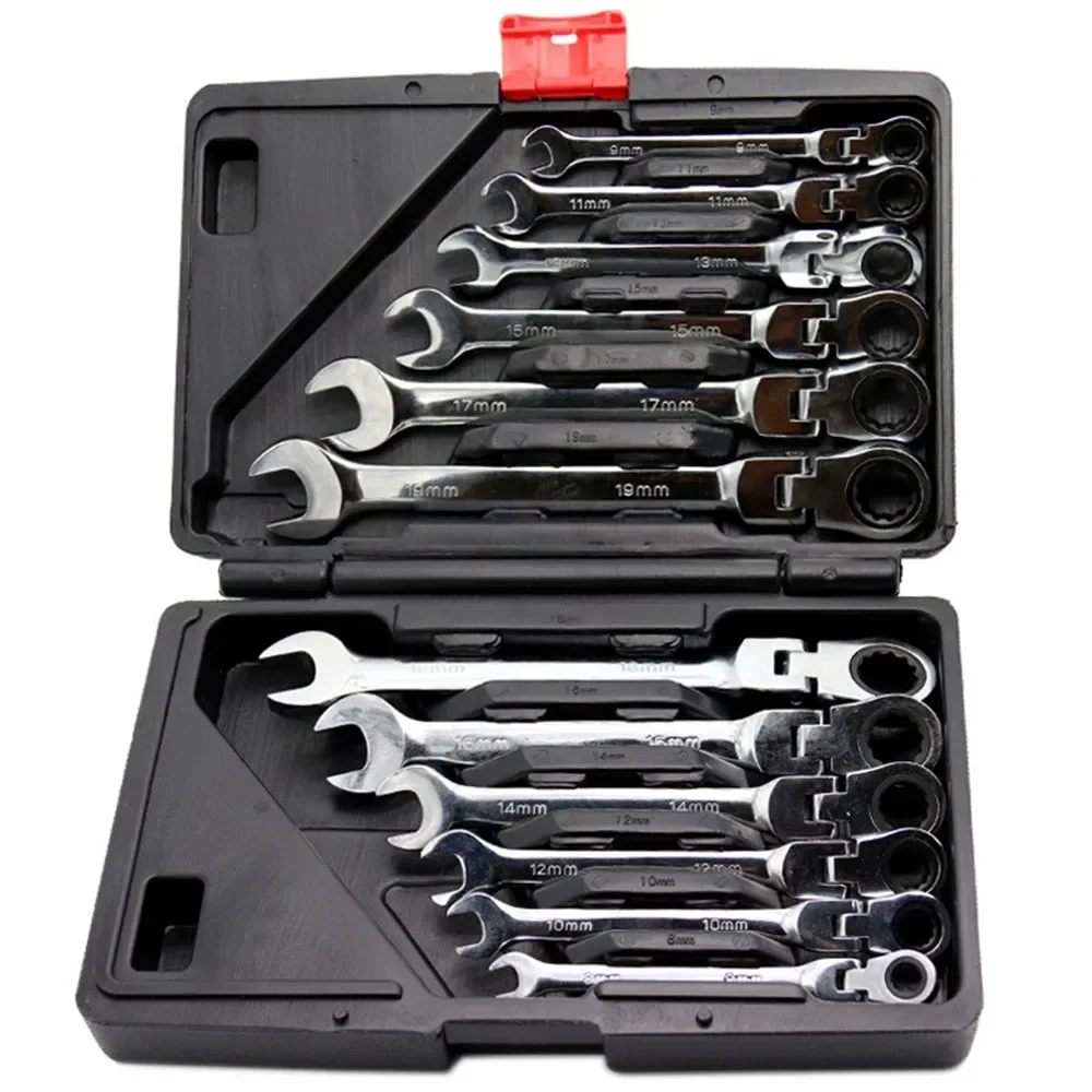 Motorcycle Gear Tidy - Set Kunci Kombinasi Ratchet Flex-Head SAE