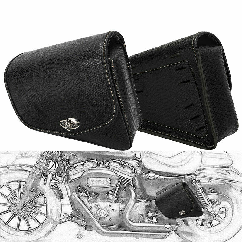 Motorcycle Gear Bag - Tas sadel samping bagasi kulit PU